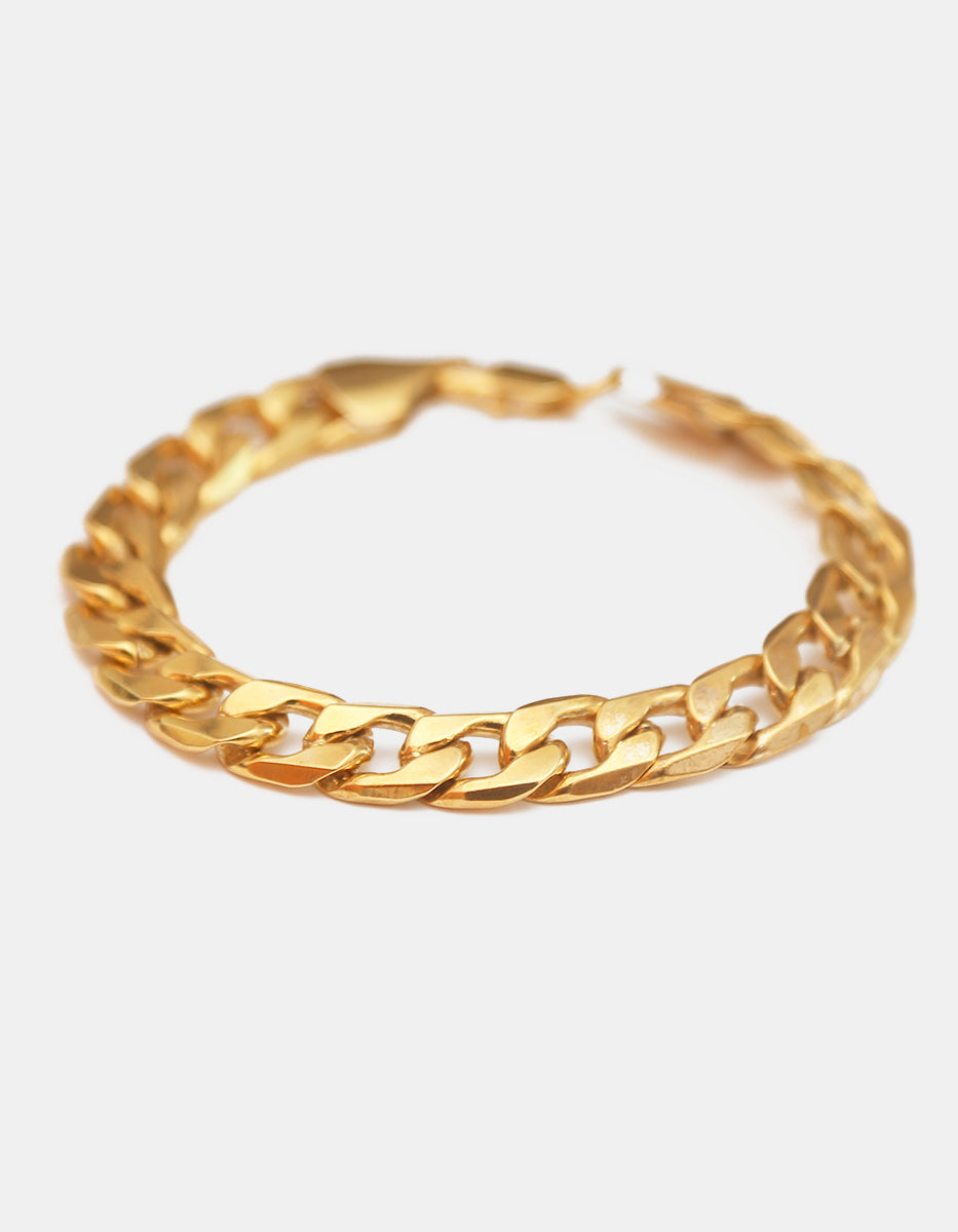 Pulsera de eslabones dorados laminados 22k