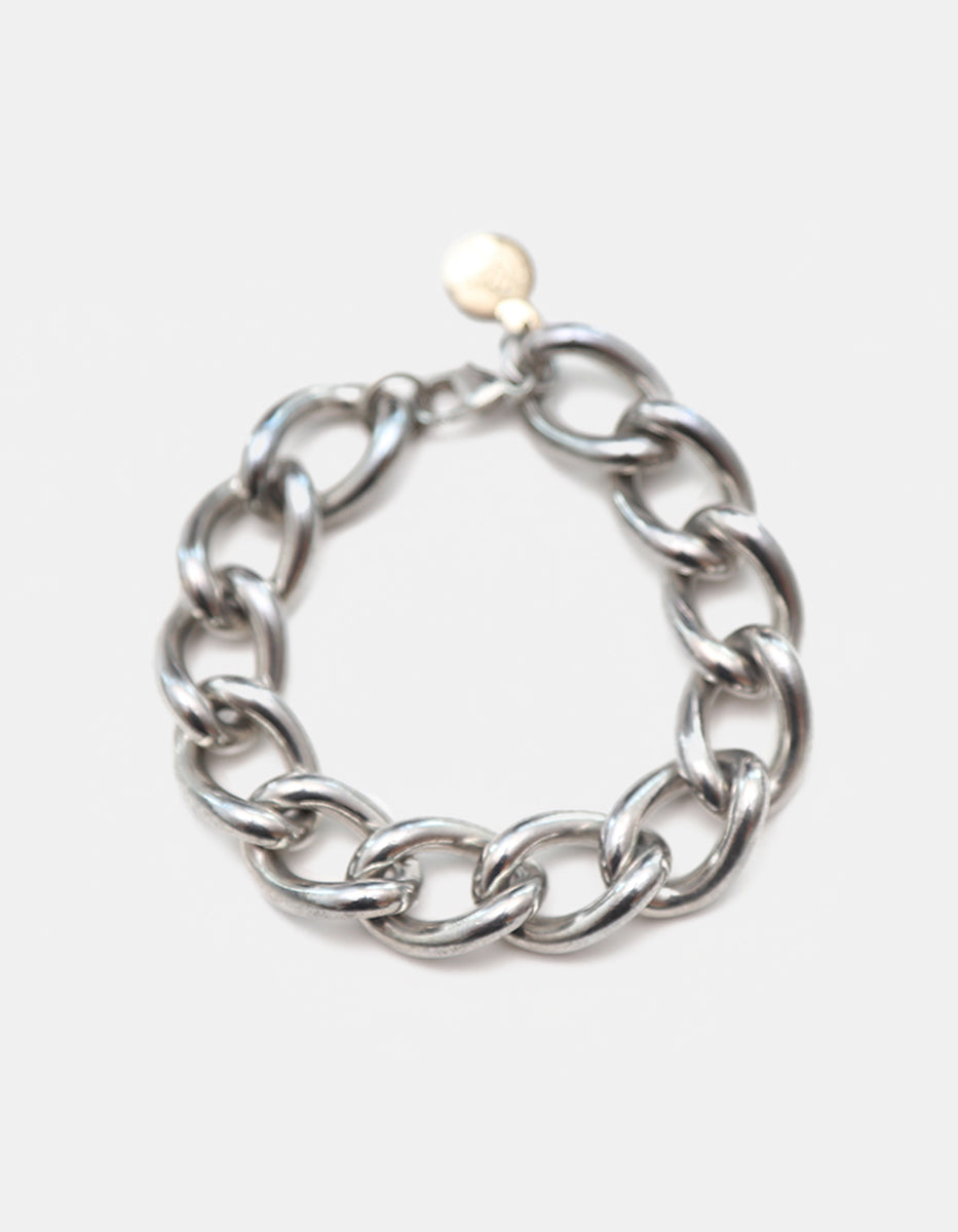 Pulsera de eslabones en bronce con baño de platino