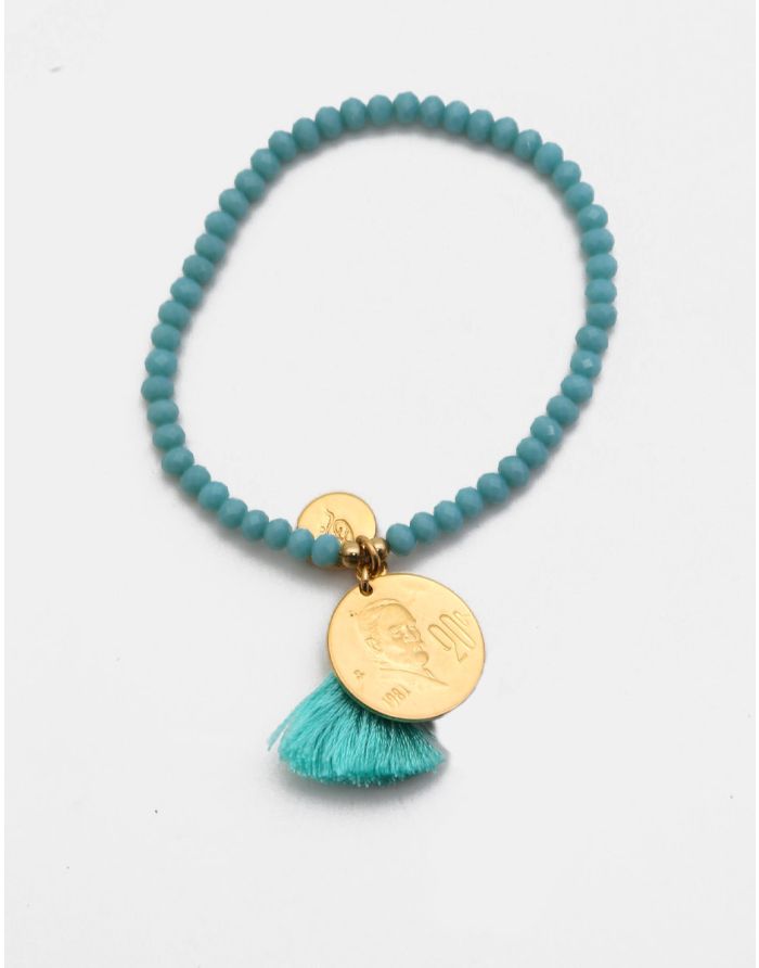 Pulsera de Cristales con Moneda