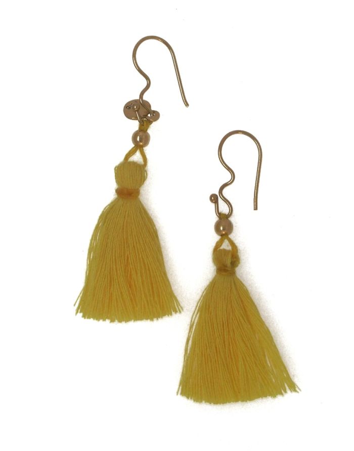 Aretes Hilo de Seda Amarillo