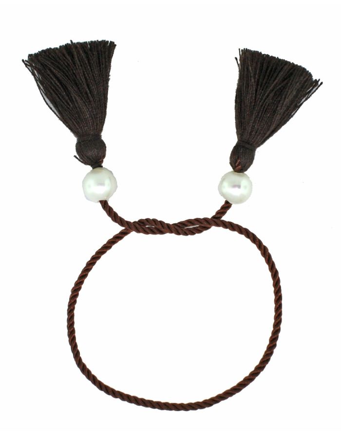 Pulsera de Hilos de Seda con Perlas