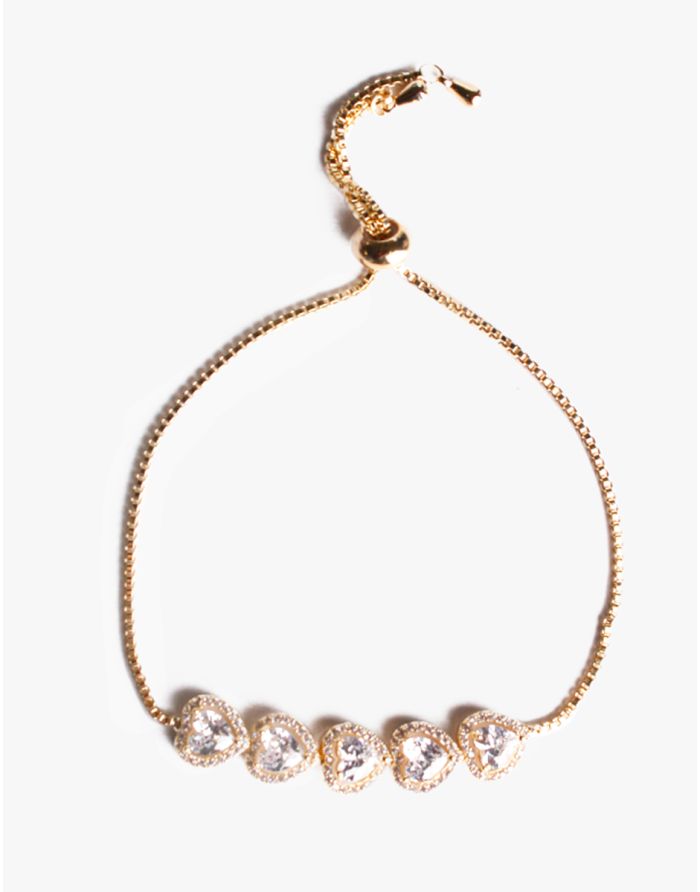 PULSERA DE CORAZONES DORADOS