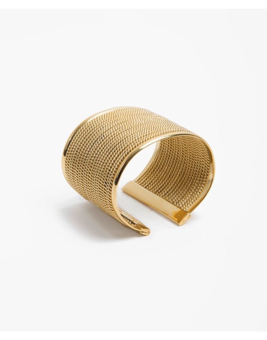 Brazaletes trenzados y rígidos bañados en Oro