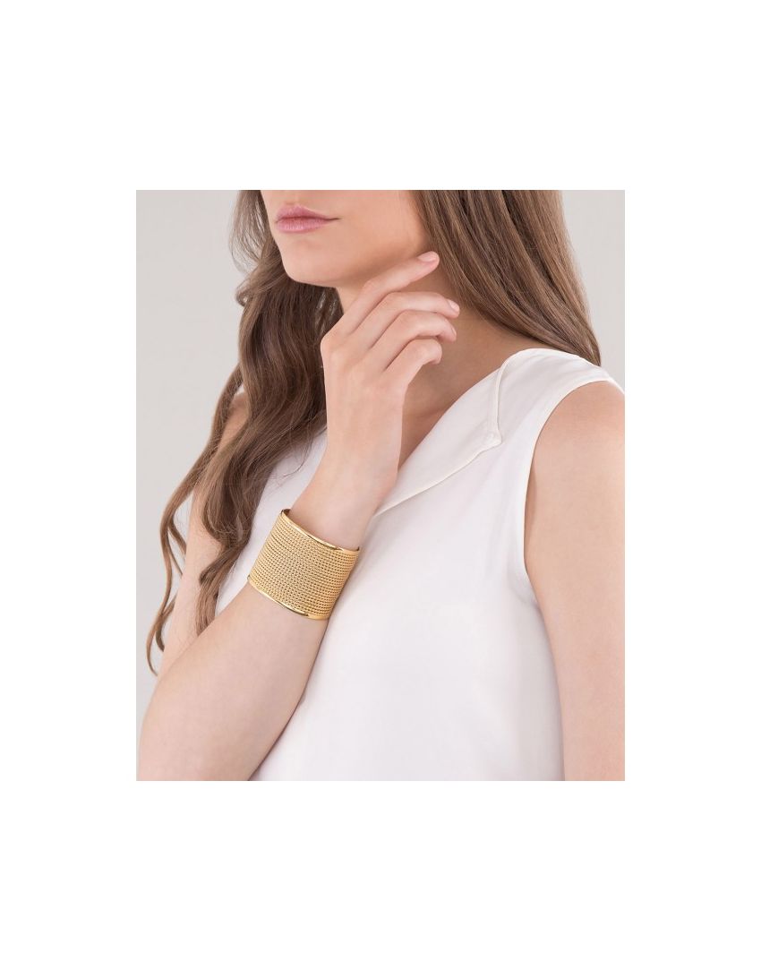Brazaletes trenzados y rígidos bañados en Oro