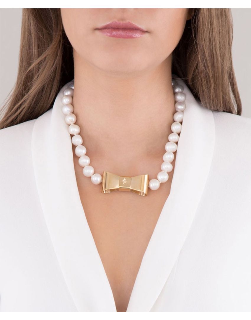 Vienna Cultured Freshwater Pearl Necklace W/Bow