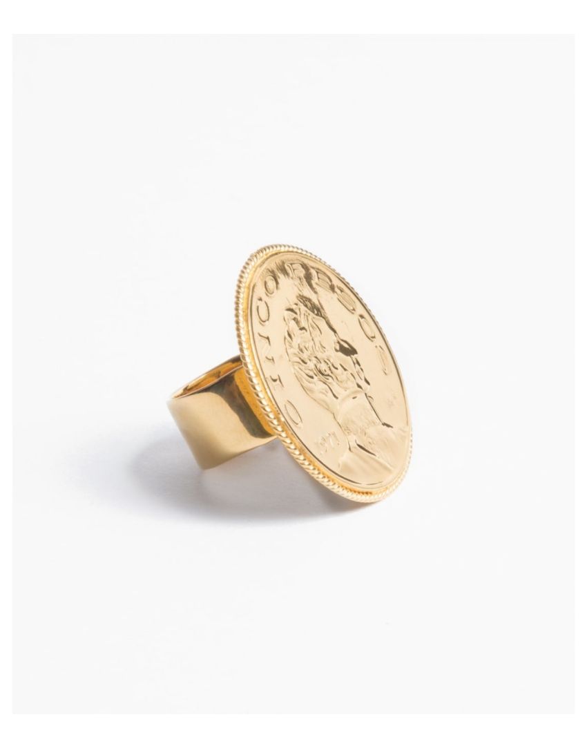 Ladies gold cheap coin rings
