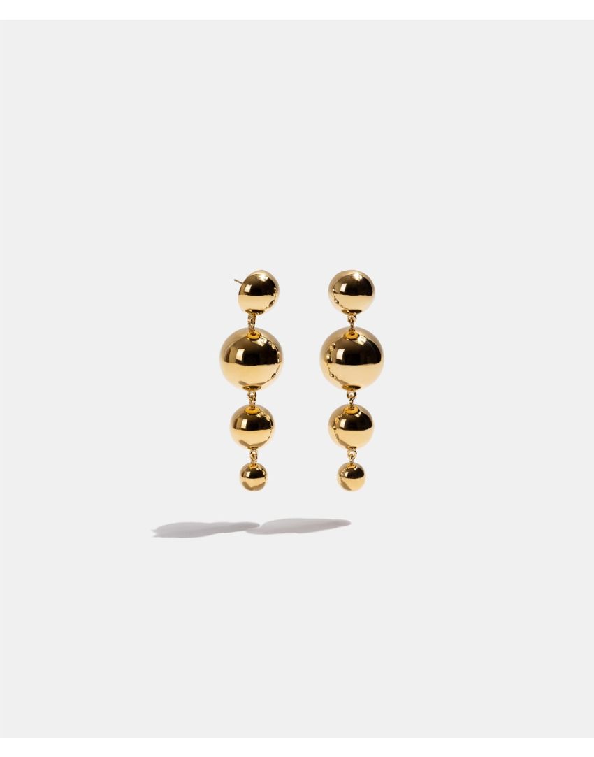 Aretes de Esferas en Baño de Oro