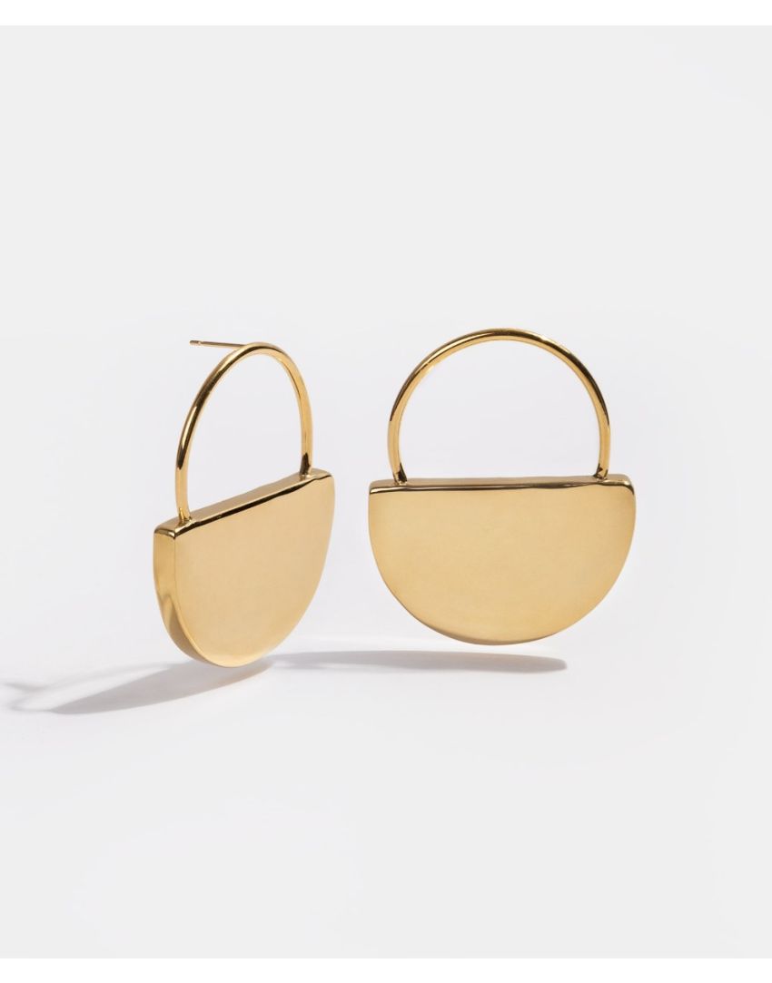 Aretes Candado con Baño de Oro