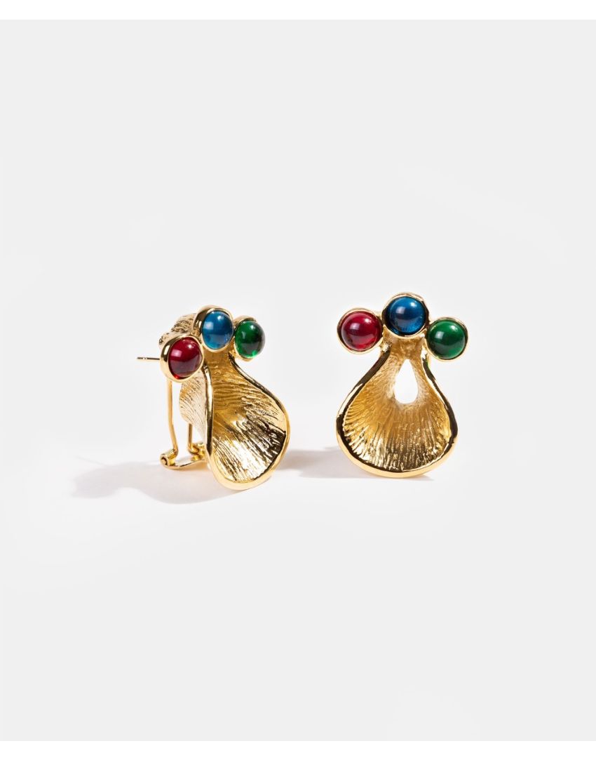 Aretes con Piedras de Colores