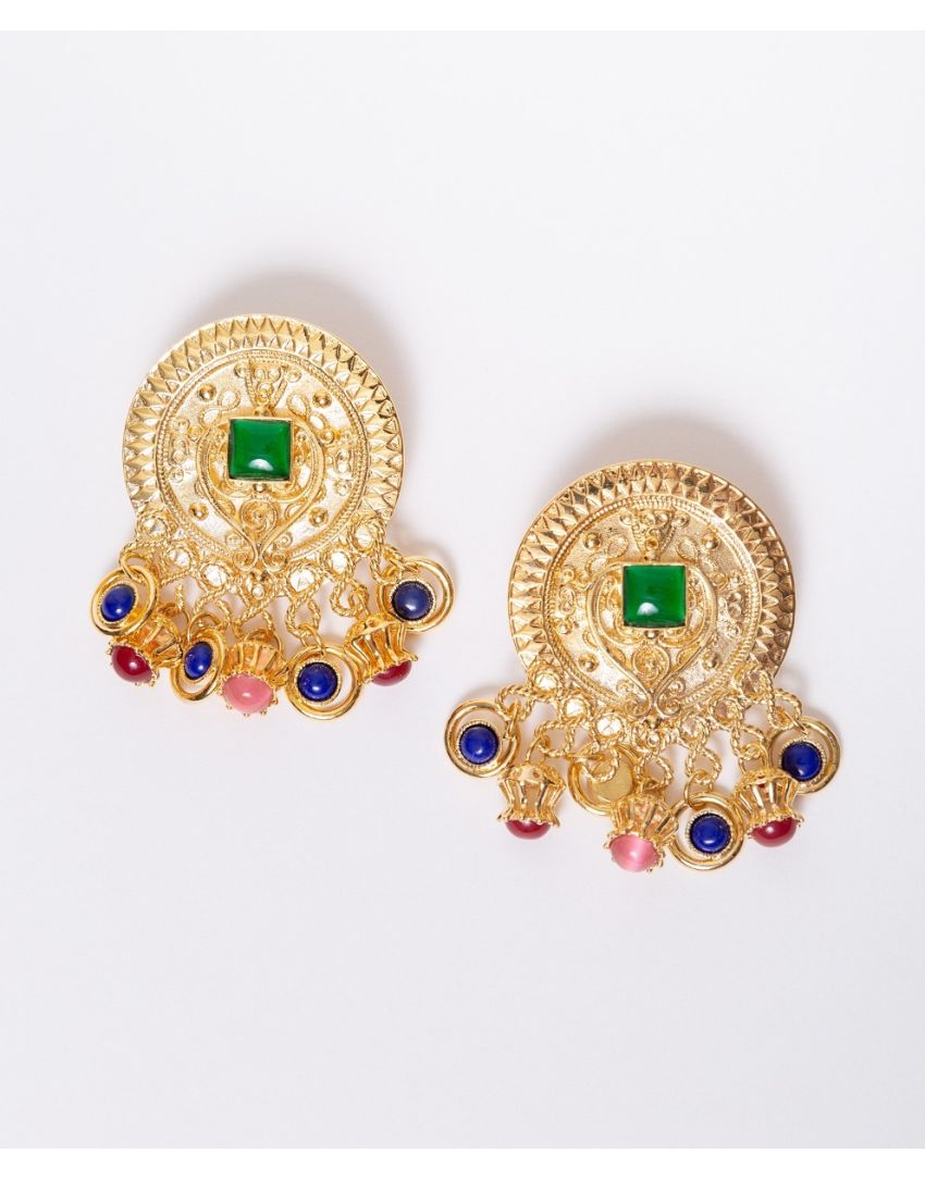 Aretes con Piedras de Colores