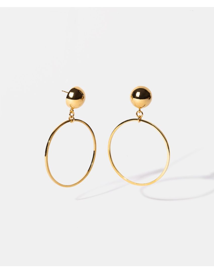 Aretes Aro en Baño de Oro