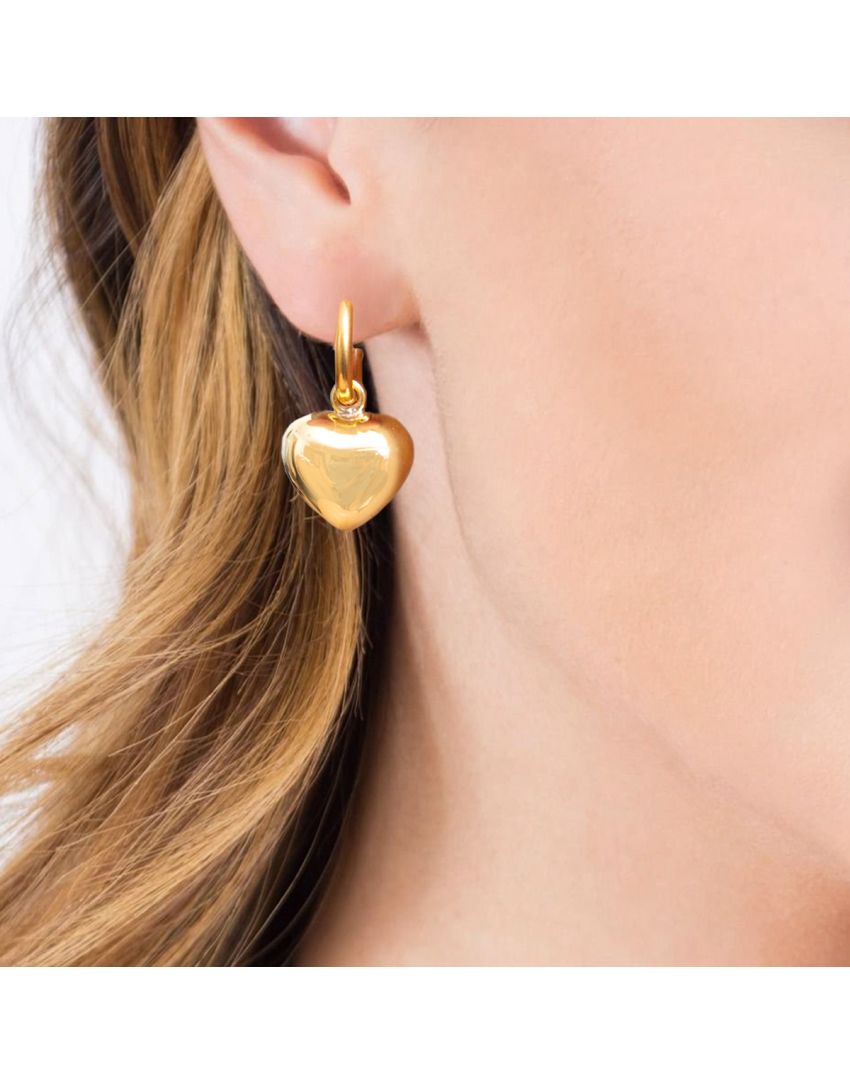 Aretes corazón dorado